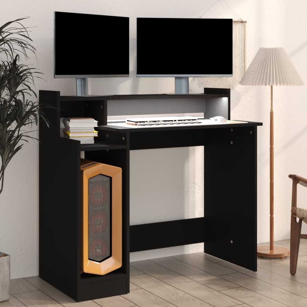 Schreibtisch mit LEDs Schwarz 97x45x90 cm Holzwerkstoff - Premium Schreibtische  - Just €87.71! Shop now at homesales4u