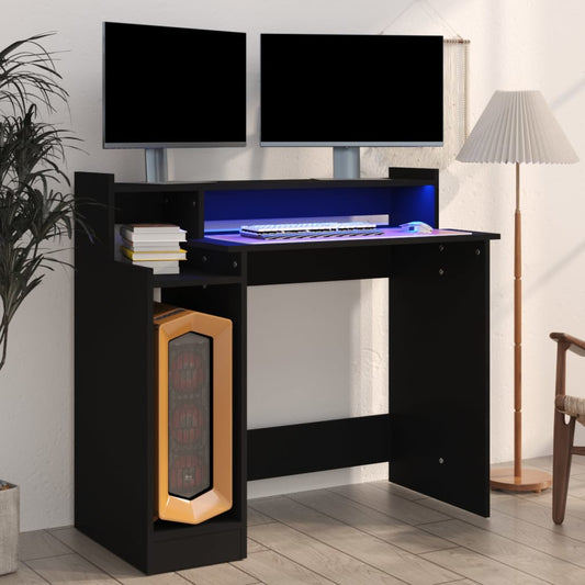 Schreibtisch mit LEDs Schwarz 97x45x90 cm Holzwerkstoff - Premium Schreibtische  - Just €87.71! Shop now at homesales4u