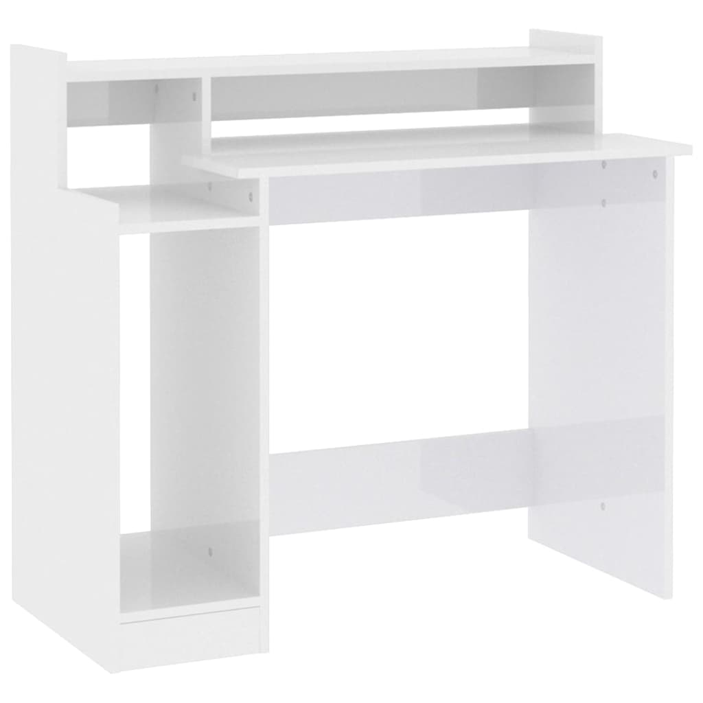Schreibtisch mit LEDs Hochglanz-Weiß 97x45x90 cm Holzwerkstoff - Premium Schreibtische  - Just €90.96! Shop now at homesales4u