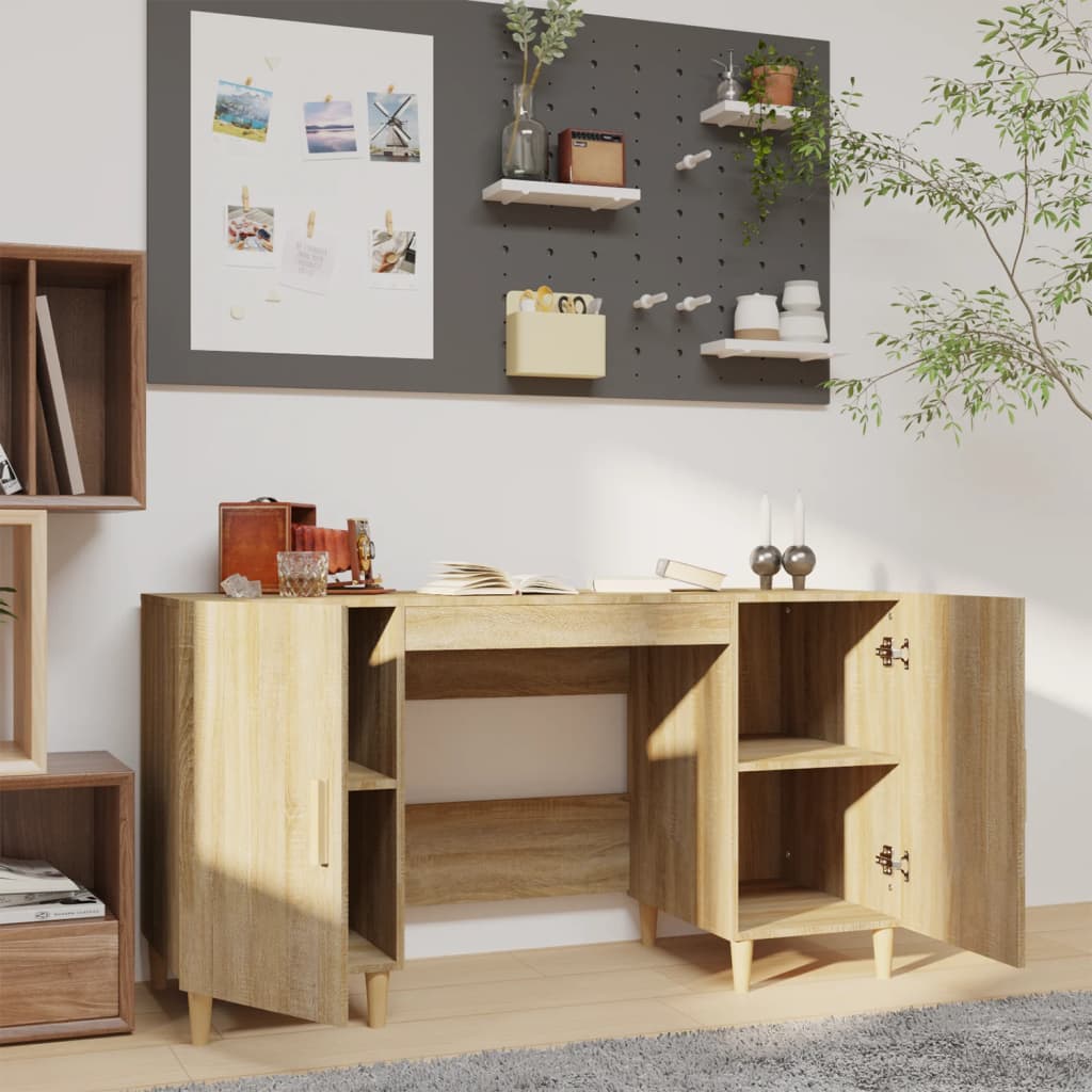 Schreibtisch Sonoma-Eiche 140x50x75 cm Holzwerkstoff - Premium Schreibtische  - Just €132.29! Shop now at homesales4u