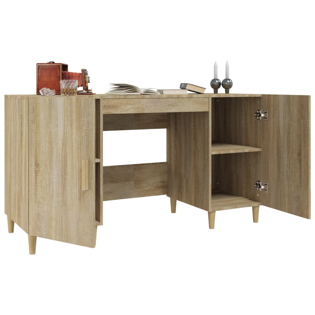 Schreibtisch Sonoma-Eiche 140x50x75 cm Holzwerkstoff - Premium Schreibtische  - Just €132.29! Shop now at homesales4u
