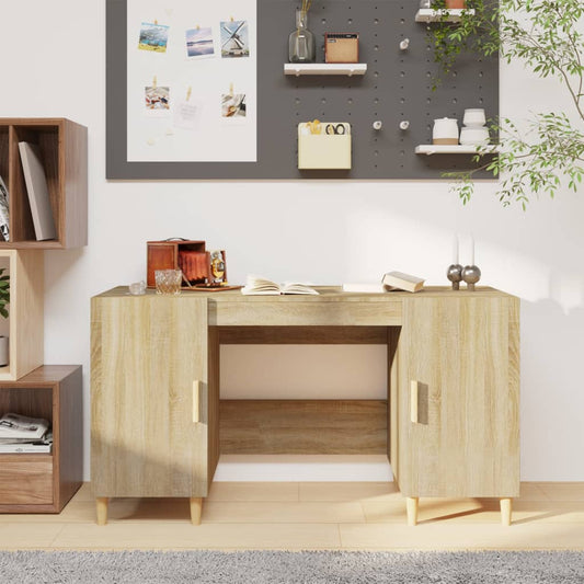 Schreibtisch Sonoma-Eiche 140x50x75 cm Holzwerkstoff - Premium Schreibtische  - Just €132.29! Shop now at homesales4u