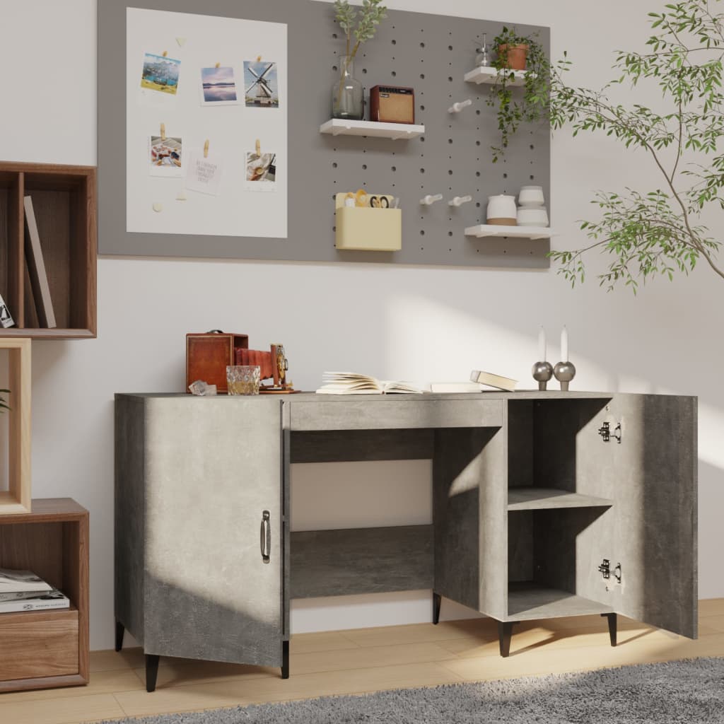 Schreibtisch Betongrau 140x50x75 cm Holzwerkstoff - Premium Schreibtische  - Just €140.61! Shop now at homesales4u
