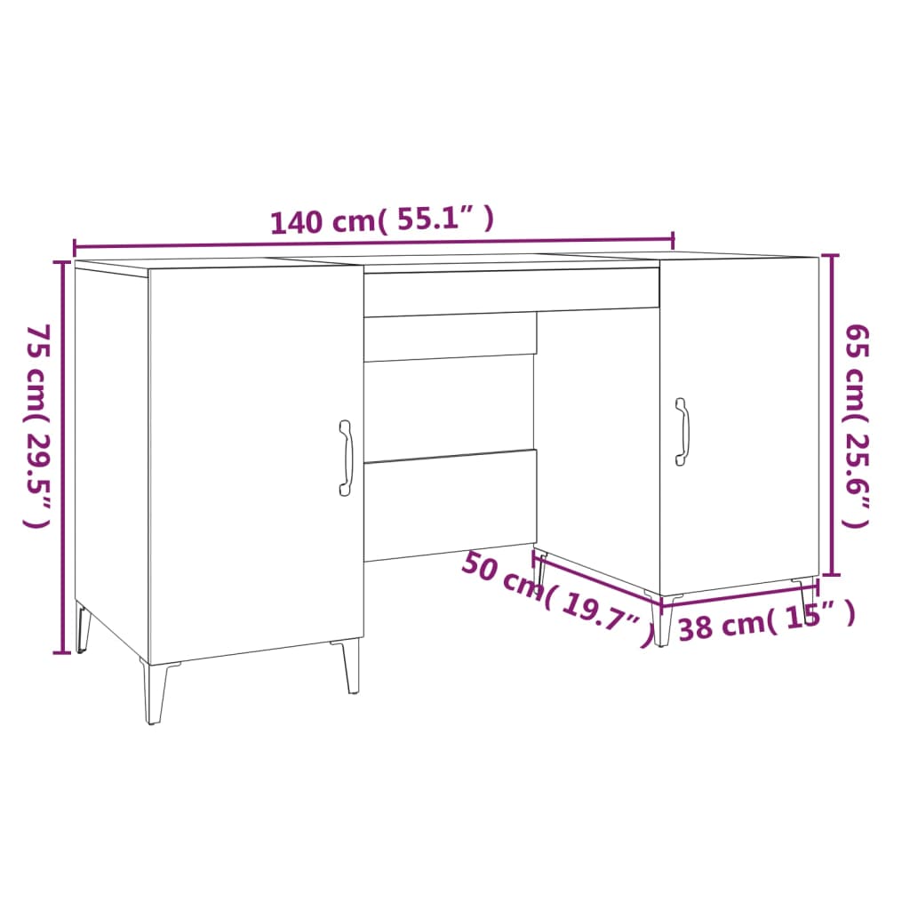 Schreibtisch Betongrau 140x50x75 cm Holzwerkstoff - Premium Schreibtische  - Just €140.61! Shop now at homesales4u