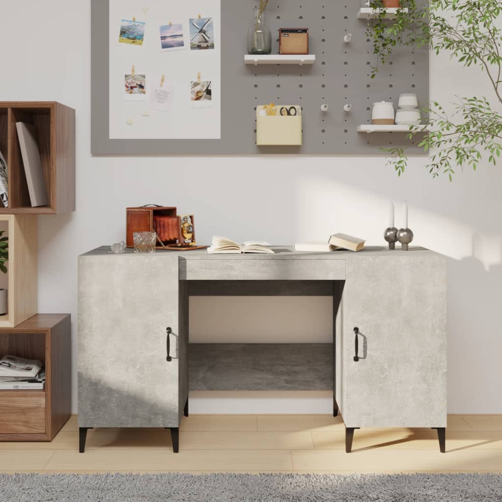Schreibtisch Betongrau 140x50x75 cm Holzwerkstoff - Premium Schreibtische  - Just €140.61! Shop now at homesales4u