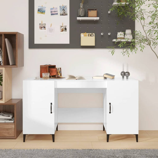 Schreibtisch Hochglanz-Weiß 140x50x75 cm Holzwerkstoff - Premium Schreibtische  - Just €155.22! Shop now at homesales4u