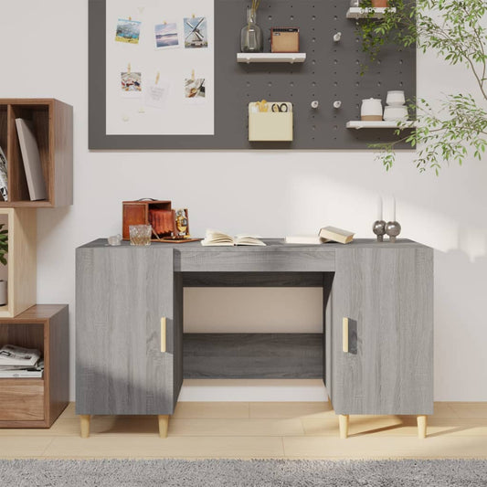 Schreibtisch Grau Sonoma 140x50x75 cm Holzwerkstoff - Premium Schreibtische  - Just €143.80! Shop now at homesales4u
