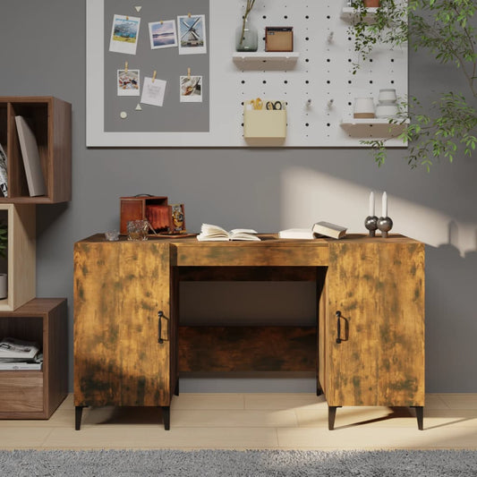 Schreibtisch Räuchereiche 140x50x75 cm Holzwerkstoff - Premium Schreibtische  - Just €145.04! Shop now at homesales4u