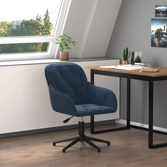 Bürostuhl Drehbar Blau Samt - Premium Bürostühle  - Just €115.97! Shop now at homesales4u