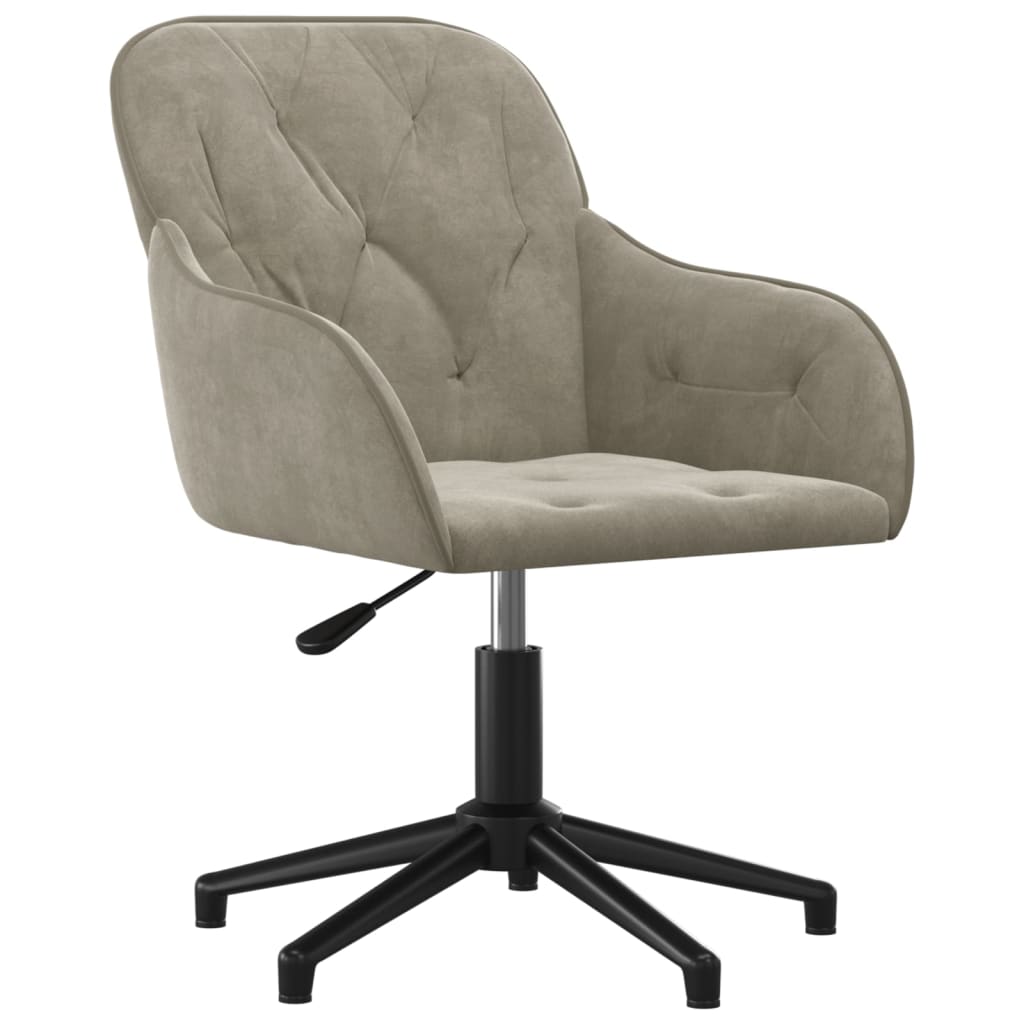 Bürostuhl Drehbar Hellgrau Samt - Premium Bürostühle  - Just €106.27! Shop now at homesales4u