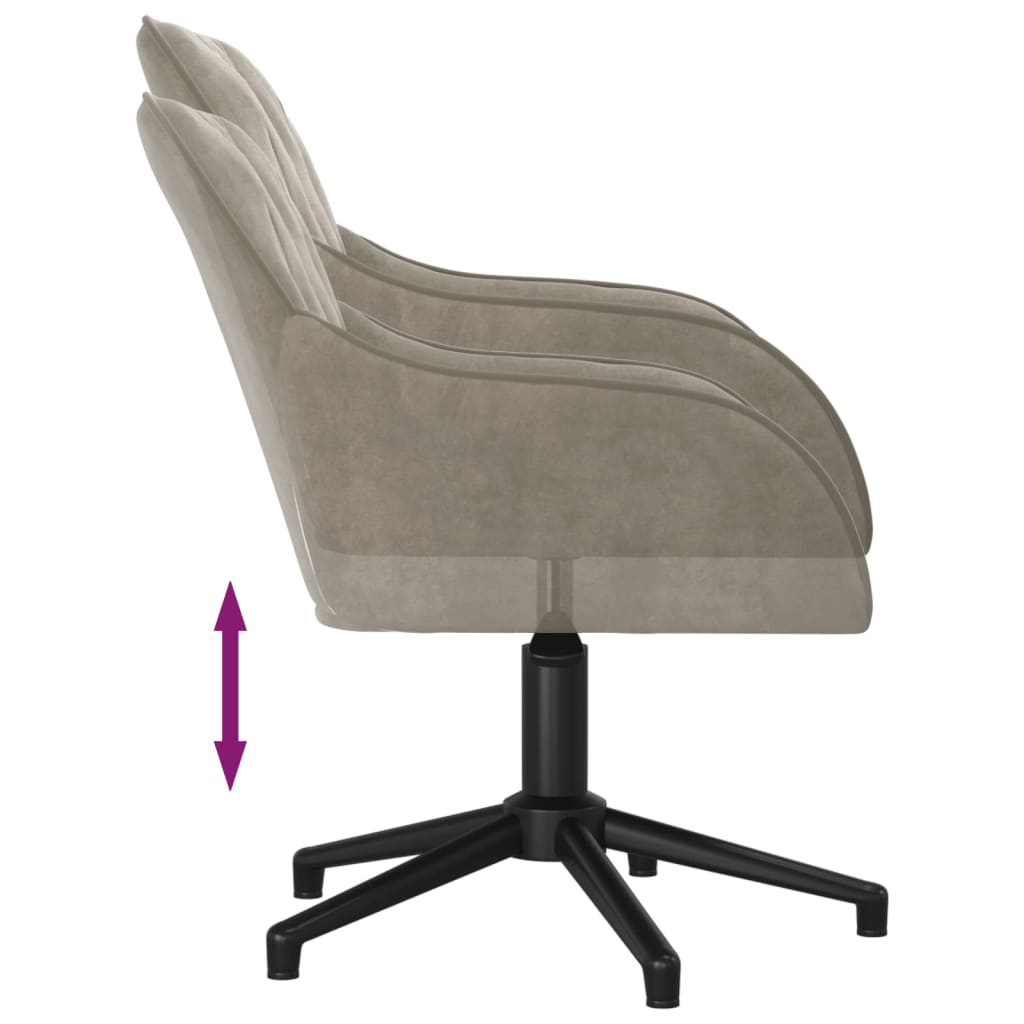 Bürostuhl Drehbar Hellgrau Samt - Premium Bürostühle  - Just €106.27! Shop now at homesales4u