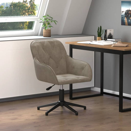 Bürostuhl Drehbar Hellgrau Samt - Premium Bürostühle  - Just €106.27! Shop now at homesales4u