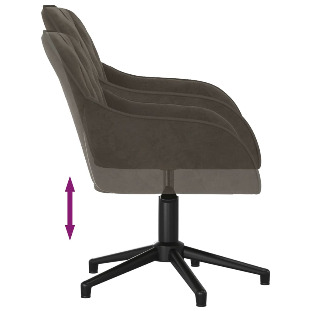 Bürostuhl Drehbar Dunkelgrau Samt - Premium Bürostühle  - Just €105.59! Shop now at homesales4u