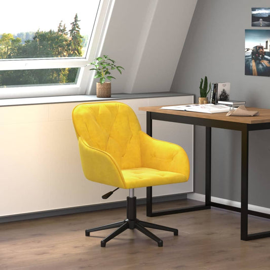 Bürostuhl Drehbar Gelb Samt - Premium Bürostühle  - Just €100.68! Shop now at homesales4u