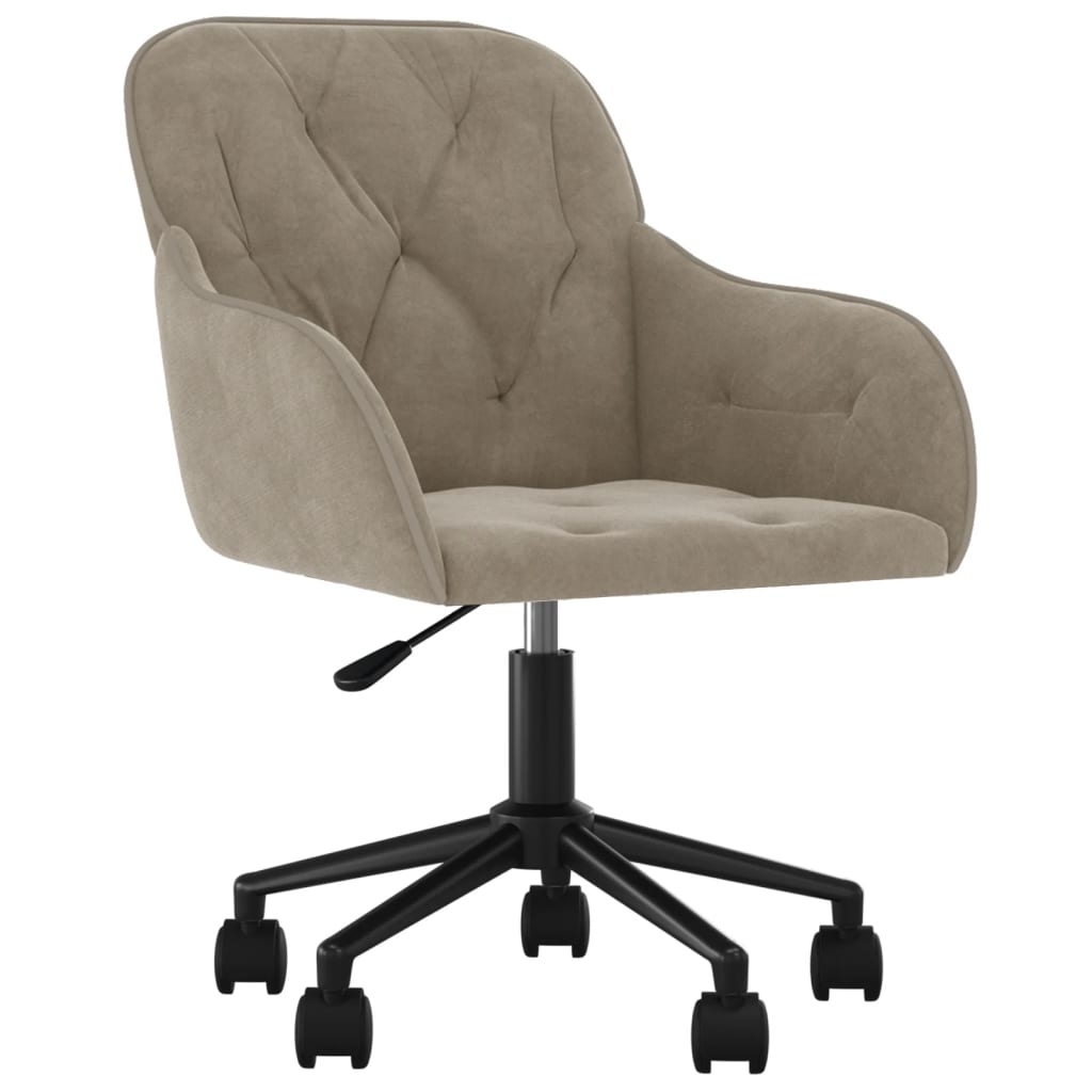 Bürostuhl Drehbar Hellgrau Samt - Premium Bürostühle  - Just €102.11! Shop now at homesales4u