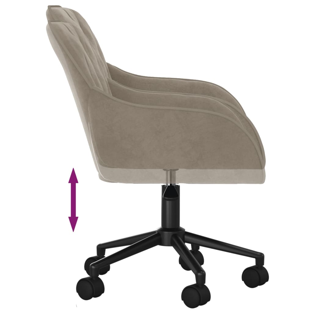 Bürostuhl Drehbar Hellgrau Samt - Premium Bürostühle  - Just €102.11! Shop now at homesales4u