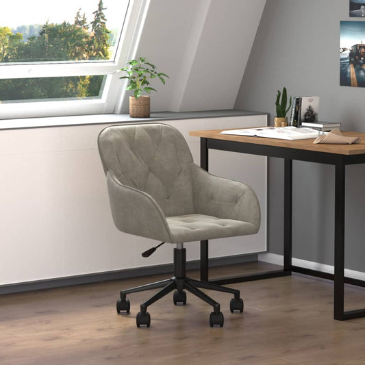 Bürostuhl Drehbar Hellgrau Samt - Premium Bürostühle  - Just €102.11! Shop now at homesales4u