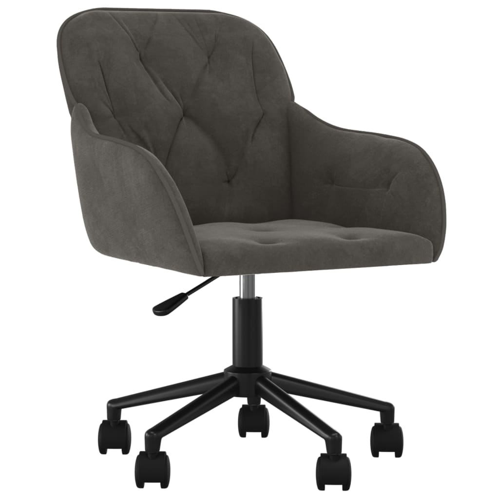 Bürostuhl Drehbar Dunkelgrau Samt - Premium Bürostühle  - Just €108.05! Shop now at homesales4u