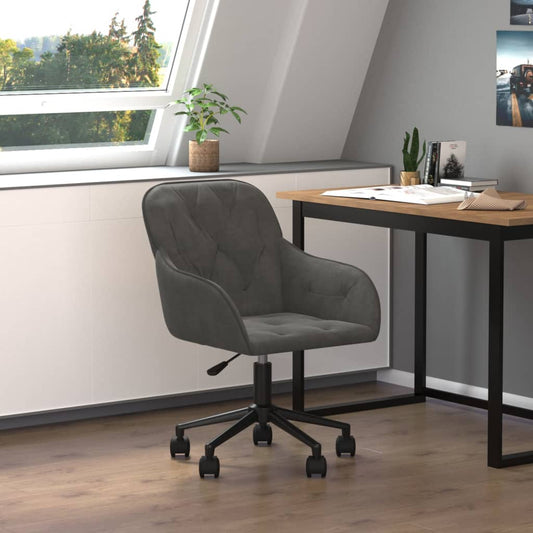Bürostuhl Drehbar Dunkelgrau Samt - Premium Bürostühle  - Just €108.05! Shop now at homesales4u