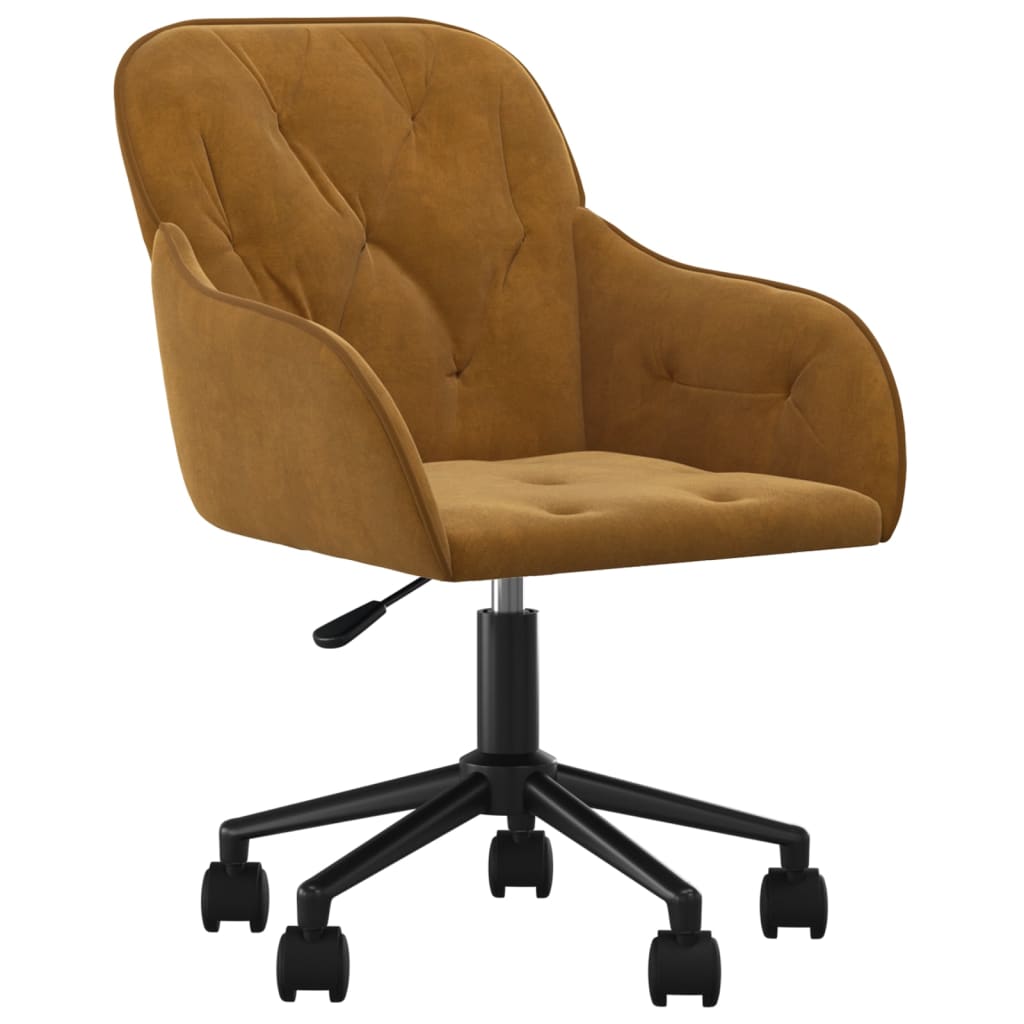 Bürostuhl Drehbar Braun Samt - Premium Bürostühle  - Just €100.78! Shop now at homesales4u