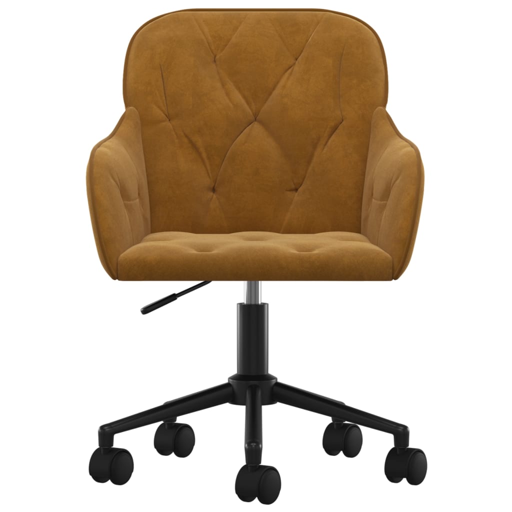 Bürostuhl Drehbar Braun Samt - Premium Bürostühle  - Just €100.78! Shop now at homesales4u