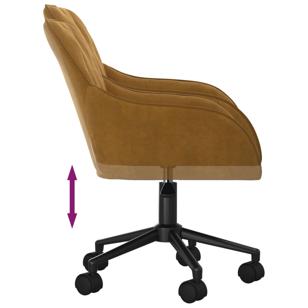 Bürostuhl Drehbar Braun Samt - Premium Bürostühle  - Just €100.78! Shop now at homesales4u