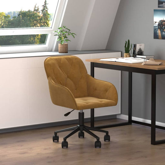 Bürostuhl Drehbar Braun Samt - Premium Bürostühle  - Just €100.78! Shop now at homesales4u