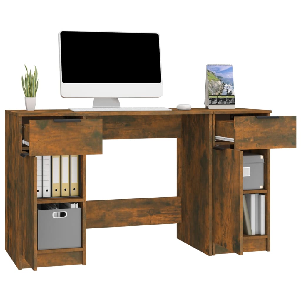 Schreibtisch mit Beistellschrank Räuchereiche Holzwerkstoff - Premium Schreibtische  - Just €169.20! Shop now at homesales4u