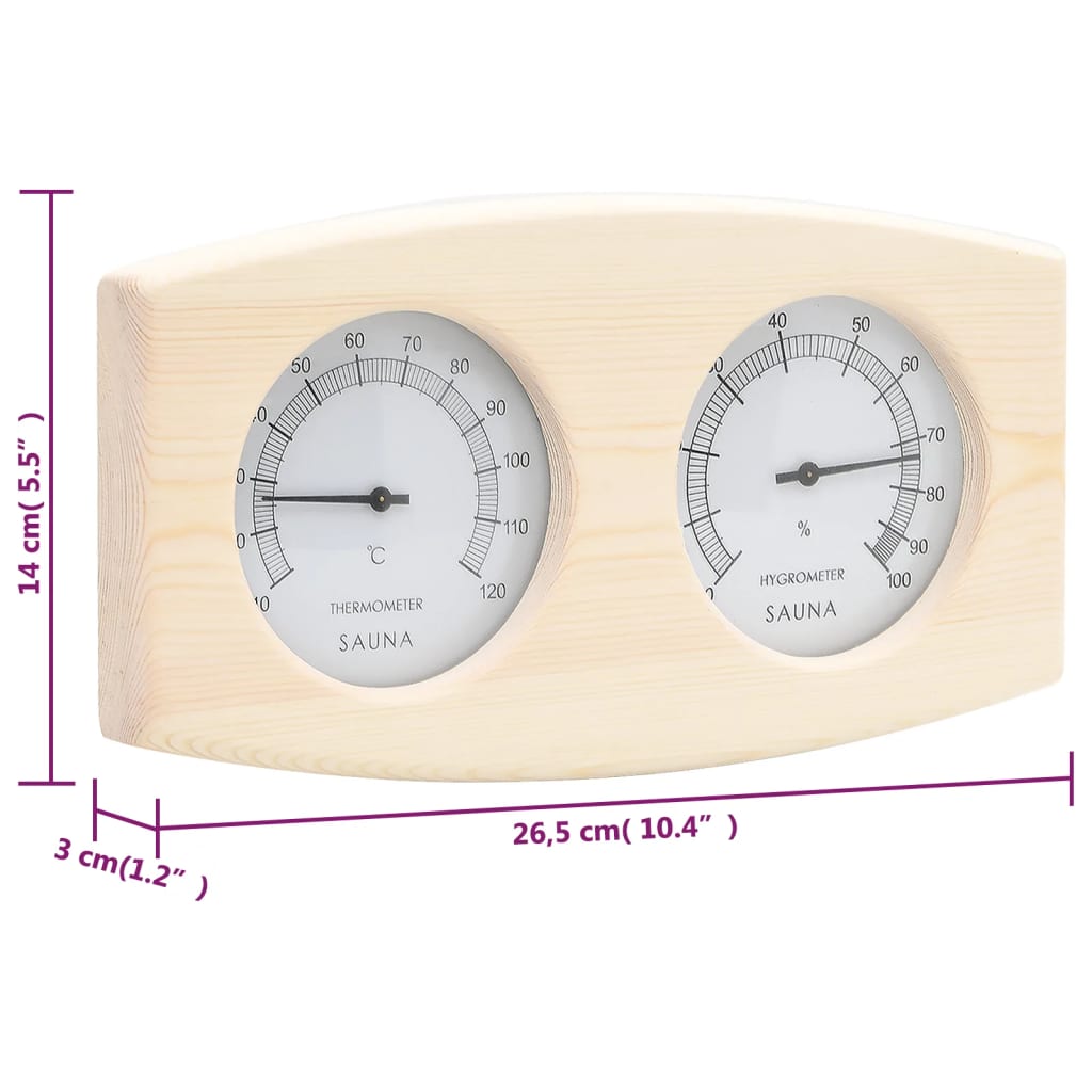 2-in-1 Sauna-Hygrothermograph und Sanduhr Set Massivholz Kiefer - Premium Sauna-Zubehör  - Just €50.62! Shop now at homesales4u