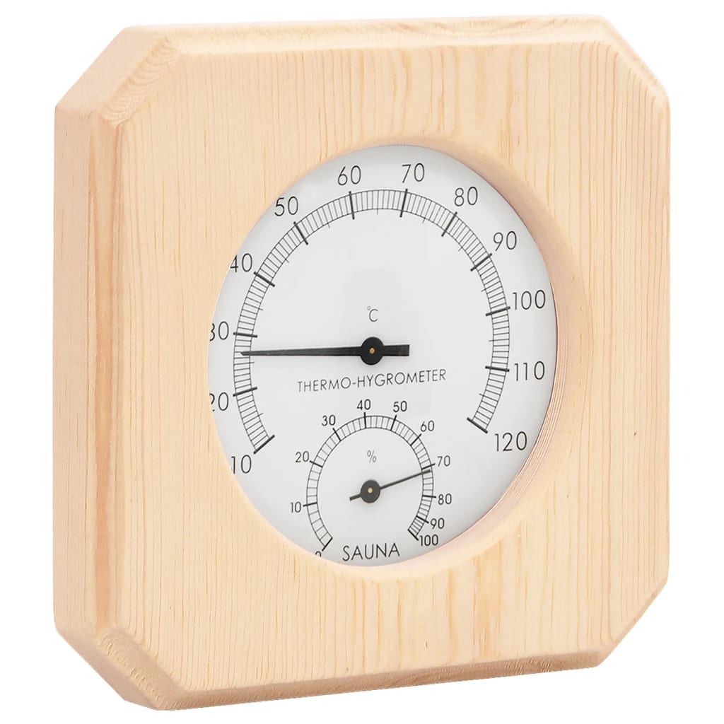 2-in-1 Sauna-Hygrothermograph und Sanduhr Set Massivholz Kiefer - Premium Sauna-Zubehör  - Just €41.59! Shop now at homesales4u