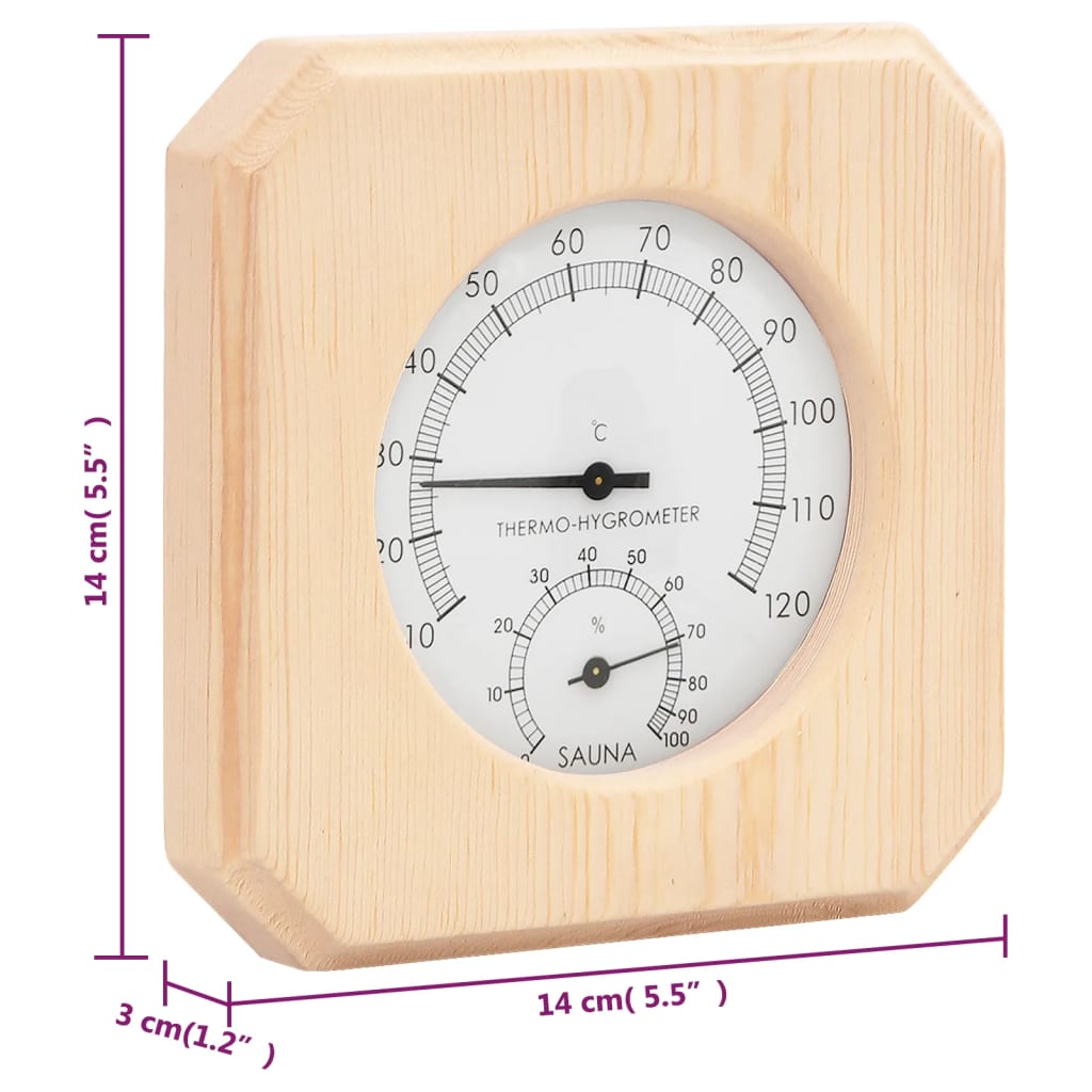 2-in-1 Sauna-Hygrothermograph und Sanduhr Set Massivholz Kiefer - Premium Sauna-Zubehör  - Just €41.59! Shop now at homesales4u