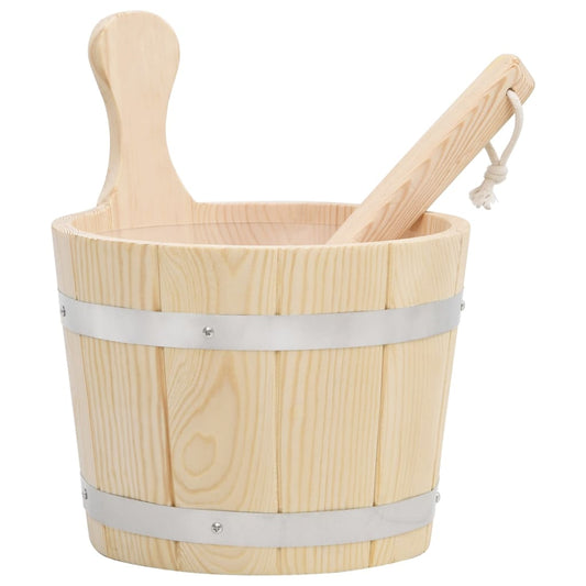 Saunakübel und Saunakelle Set Massivholz Kiefer - Premium Sauna-Zubehör  - Just €62.32! Shop now at homesales4u
