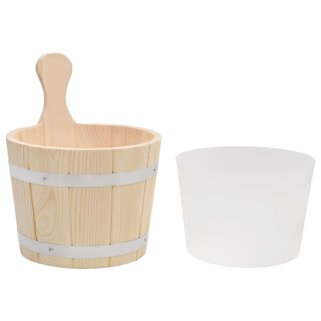 Saunakübel und Saunakelle Set Massivholz Kiefer - Premium Sauna-Zubehör  - Just €62.32! Shop now at homesales4u