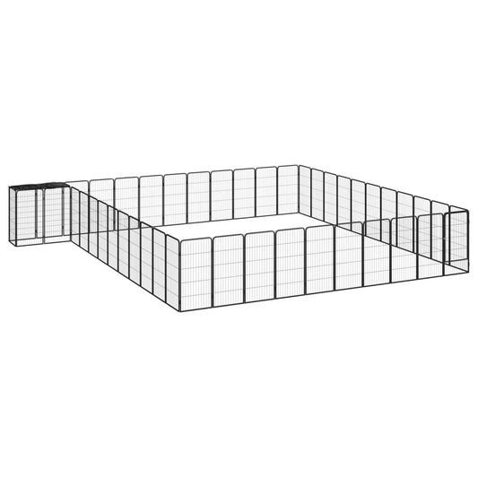46-tlg. Hundelaufstall Schwarz 50x100cm Stahl Pulverbeschichtet - Premium Hundezwinger & -ausläufe  - Just €999.98! Shop now at homesales4u