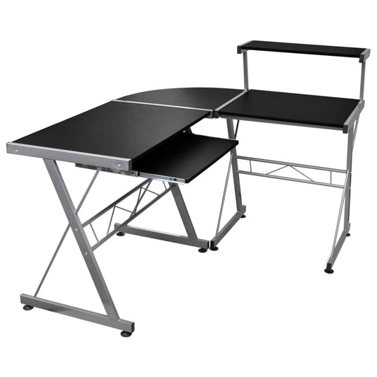 Eck-Computertisch Schwarz 132x112x99 cm Holzwerkstoff - Premium Schreibtische  - Just €112.80! Shop now at homesales4u