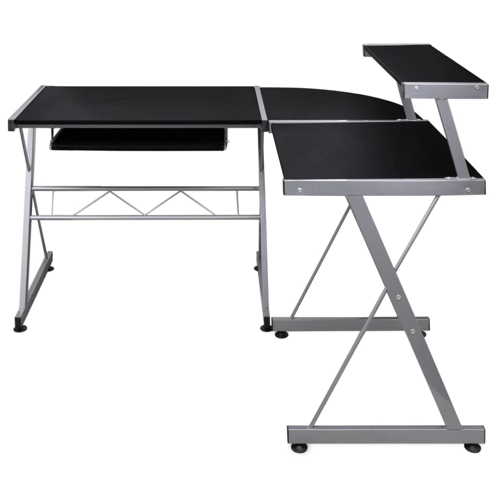 Eck-Computertisch Schwarz 132x112x99 cm Holzwerkstoff - Premium Schreibtische  - Just €112.80! Shop now at homesales4u
