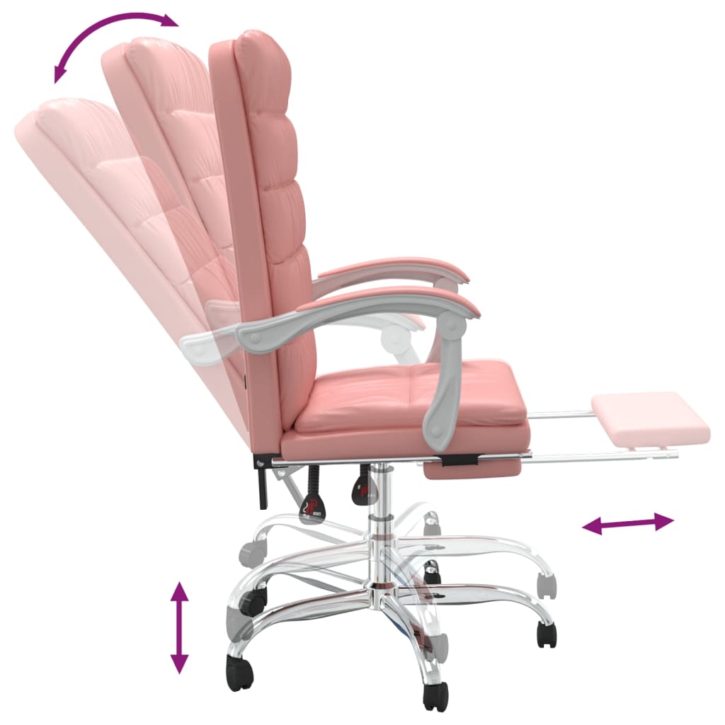 Bürostuhl mit Liegefunktion Rosa Kunstleder - Premium Bürostühle  - Just €142.83! Shop now at homesales4u