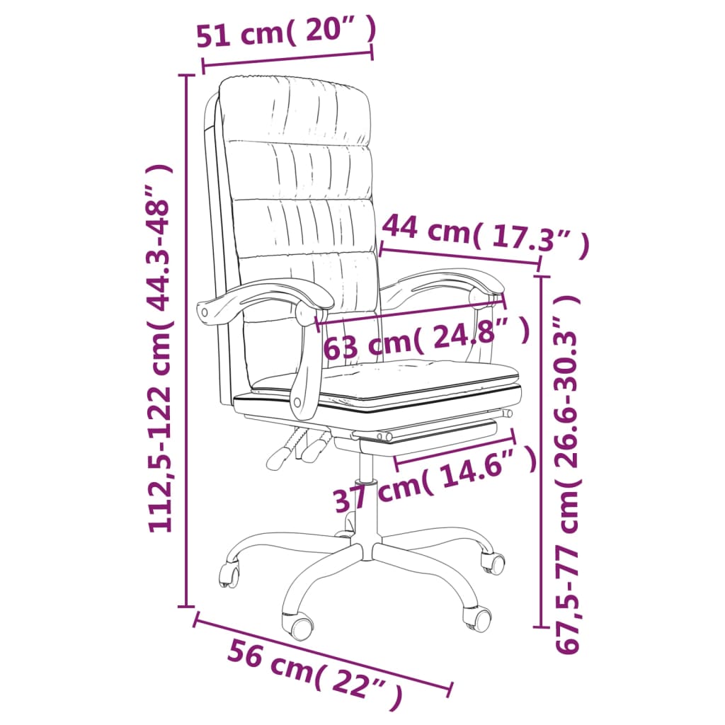 Bürostuhl mit Liegefunktion Rosa Kunstleder - Premium Bürostühle  - Just €142.83! Shop now at homesales4u