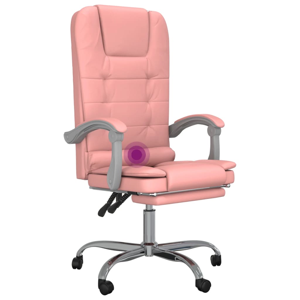 Bürostuhl mit Massagefunktion Rosa Kunstleder - Premium Bürostühle  - Just €147.58! Shop now at homesales4u