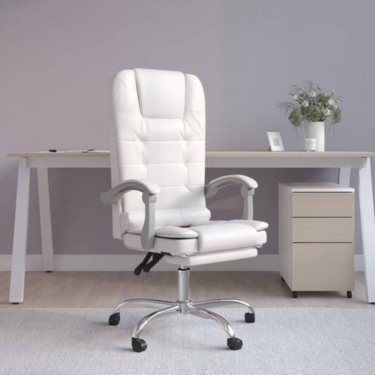 Bürostuhl mit Massagefunktion Weiß Kunstleder - Premium Bürostühle  - Just €147.90! Shop now at homesales4u
