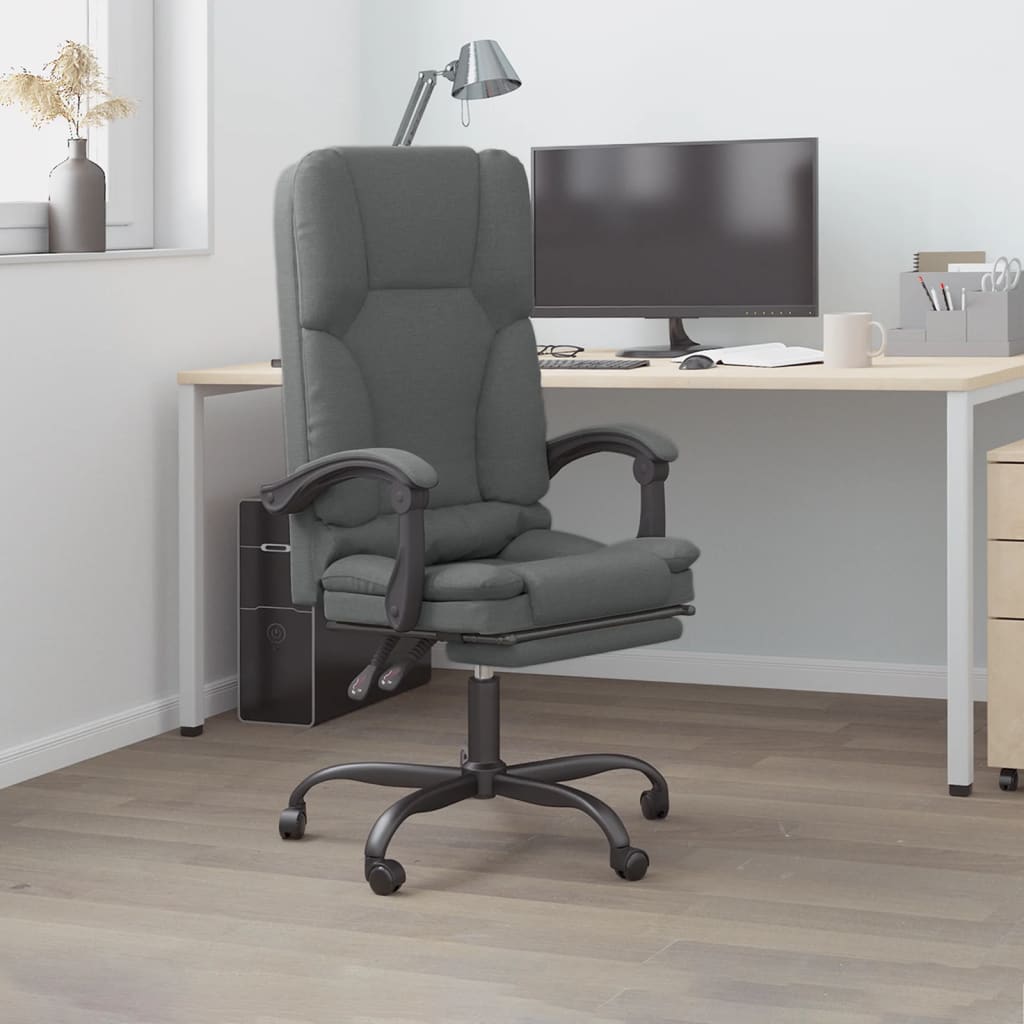 Bürostuhl mit Massagefunktion Dunkelgrau Stoff - Premium Bürostühle  - Just €174.61! Shop now at homesales4u