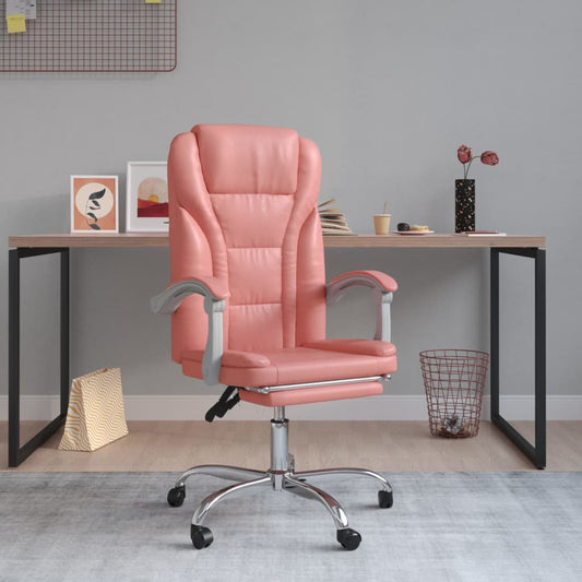 Bürostuhl mit Liegefunktion Rosa Kunstleder - Premium Bürostühle  - Just €145.10! Shop now at homesales4u