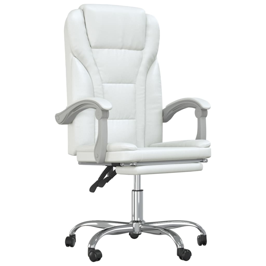Bürostuhl mit Liegefunktion Weiß Kunstleder - Premium Bürostühle  - Just €168.67! Shop now at homesales4u
