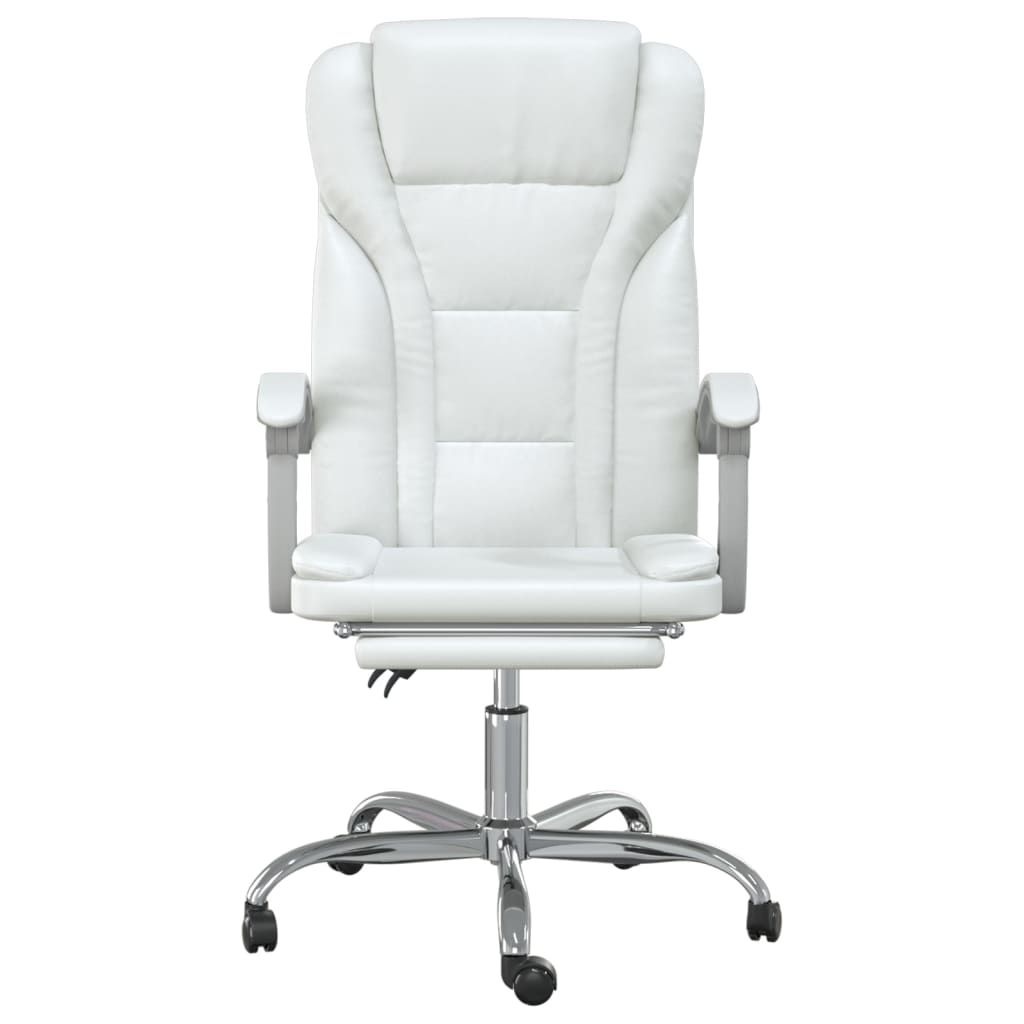 Bürostuhl mit Liegefunktion Weiß Kunstleder - Premium Bürostühle  - Just €168.67! Shop now at homesales4u