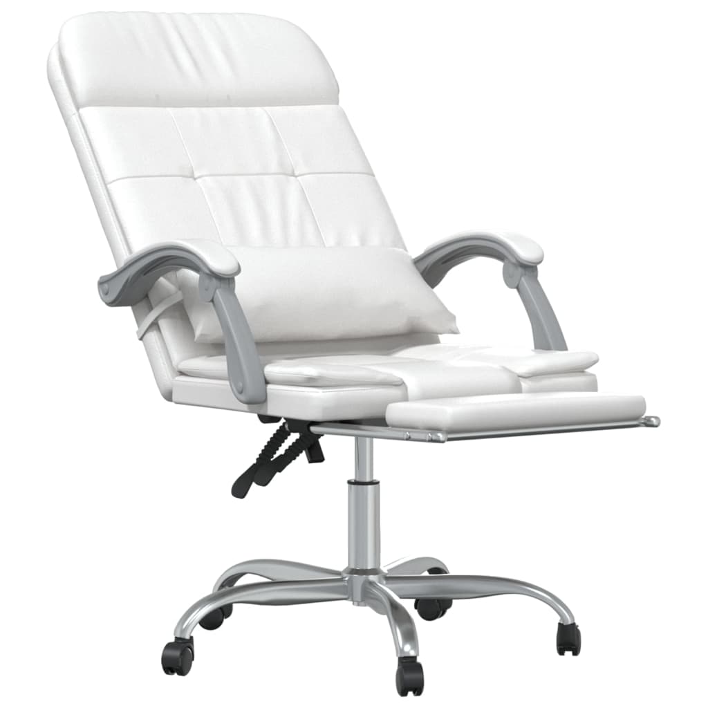 Bürostuhl mit Massagefunktion Weiß Kunstleder - Premium Bürostühle  - Just €148.13! Shop now at homesales4u