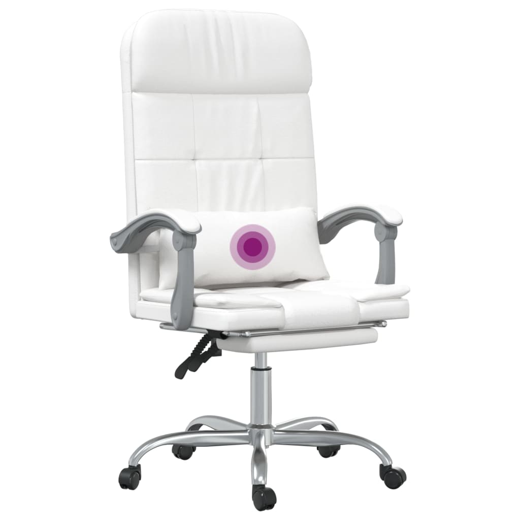 Bürostuhl mit Massagefunktion Weiß Kunstleder - Premium Bürostühle  - Just €148.13! Shop now at homesales4u
