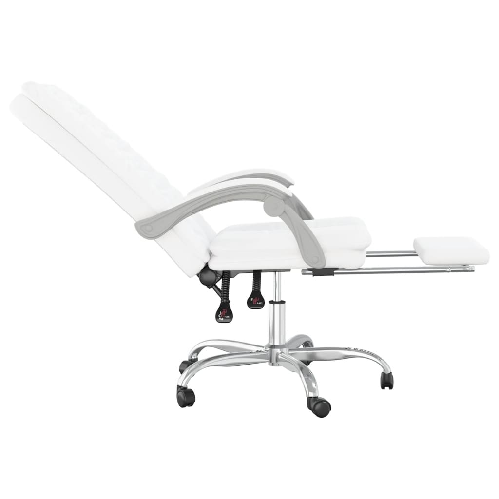 Bürostuhl mit Liegefunktion Weiß Kunstleder - Premium Bürostühle  - Just €143.70! Shop now at homesales4u