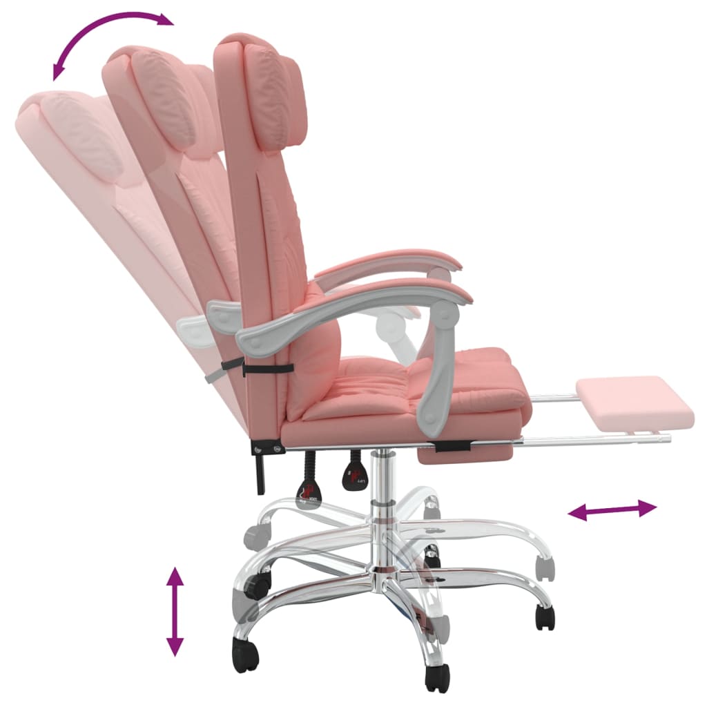 Bürostuhl mit Liegefunktion Rosa Kunstleder - Premium Bürostühle  - Just €149.94! Shop now at homesales4u