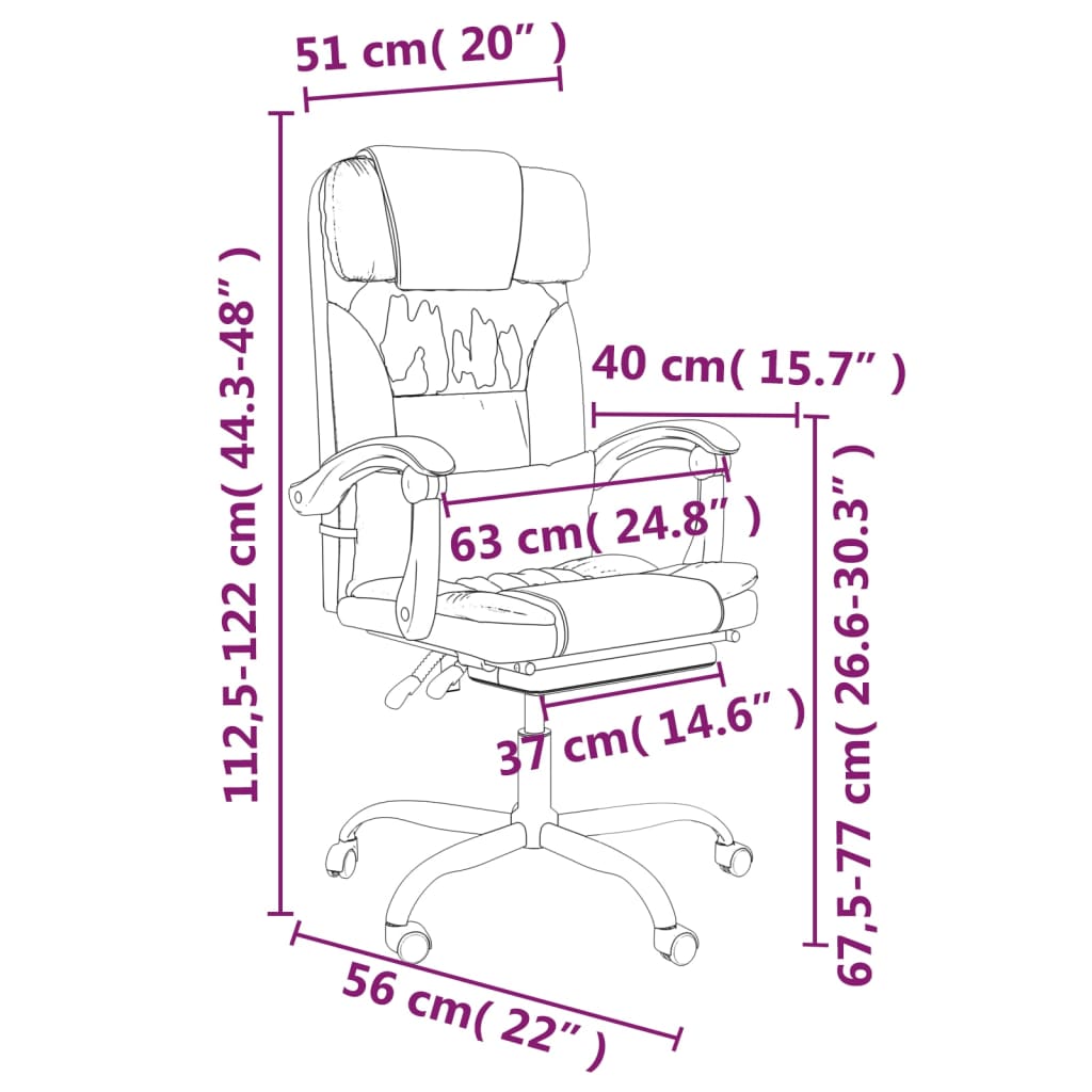 Bürostuhl mit Liegefunktion Rosa Kunstleder - Premium Bürostühle  - Just €149.94! Shop now at homesales4u