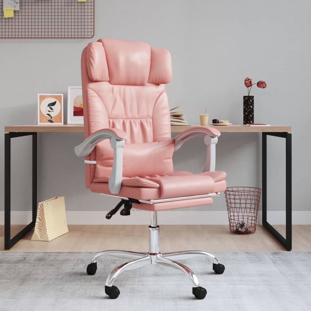 Bürostuhl mit Liegefunktion Rosa Kunstleder - Premium Bürostühle  - Just €149.94! Shop now at homesales4u
